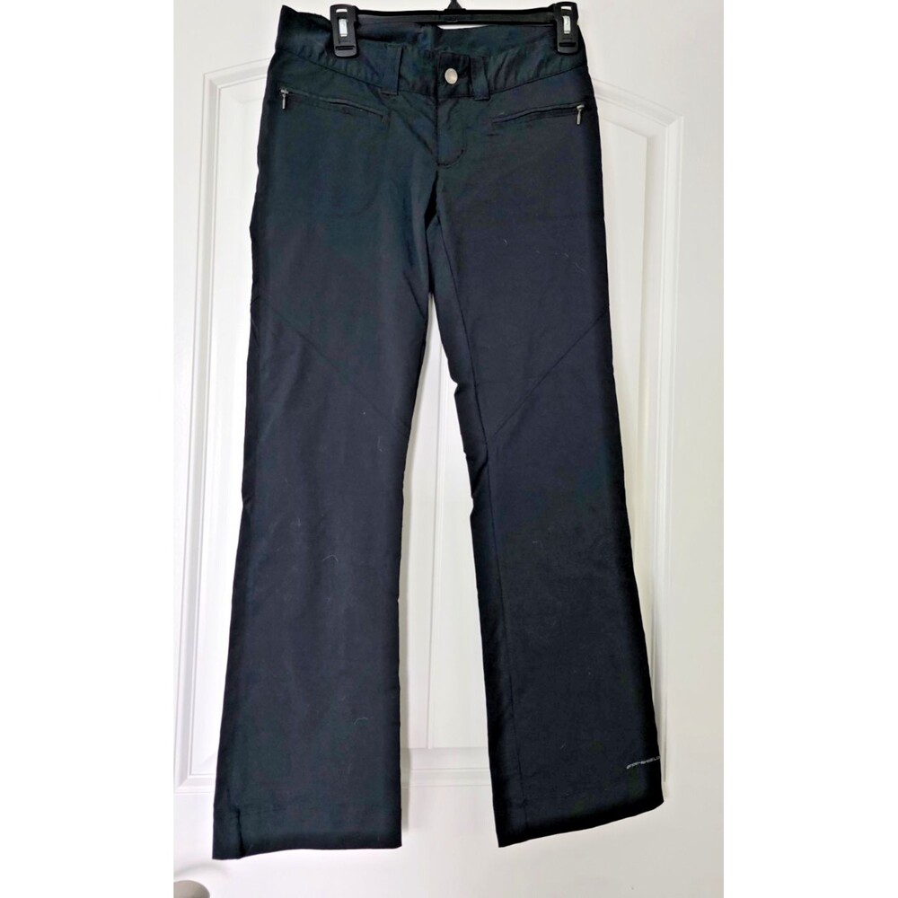 Columbia Omni Shield Pants Womens 4 Short Black Logo Nylon Stretch Straight Leg